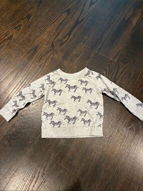 Gymboree Gray Sweatshirt with Navy Zebra Print